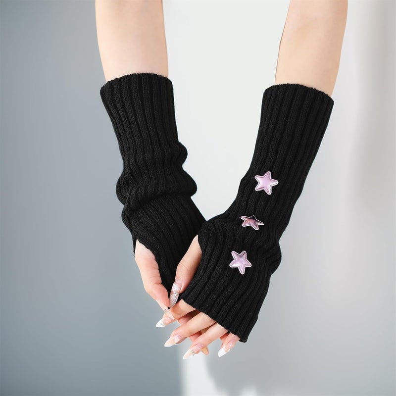 Insdark Goth Arm Warmers Y2k Women Rave Cute Fashion Punk Japanese Winter Grunge - Image 5